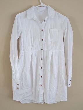 Size 2 White Seraphine Tunic Length Shirt Dress